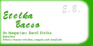 etelka bacso business card
